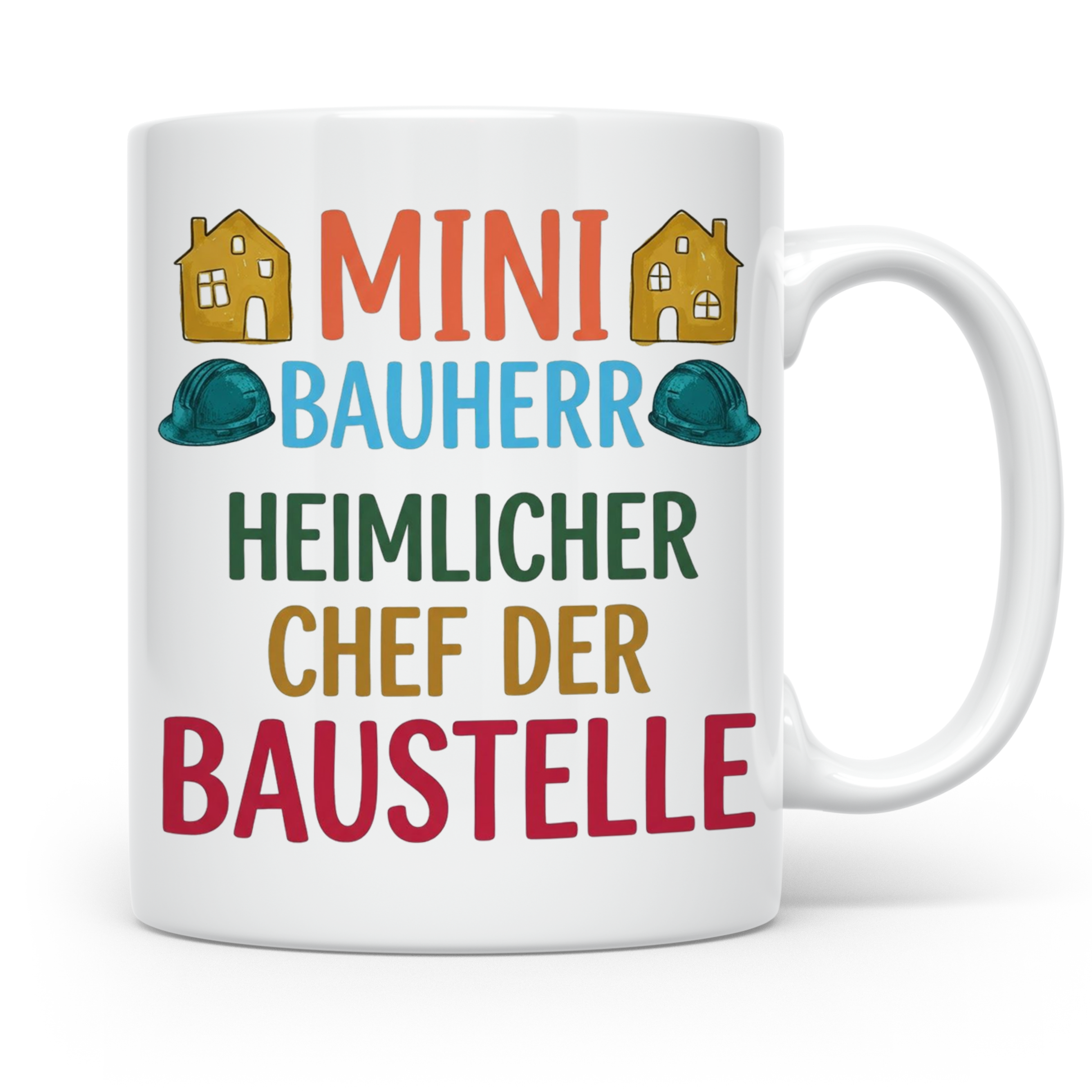 Mini Bauherr Tasse Heimlicher Chef der Baustelle Geschenk fü – Weiß [farbe:weiß]
