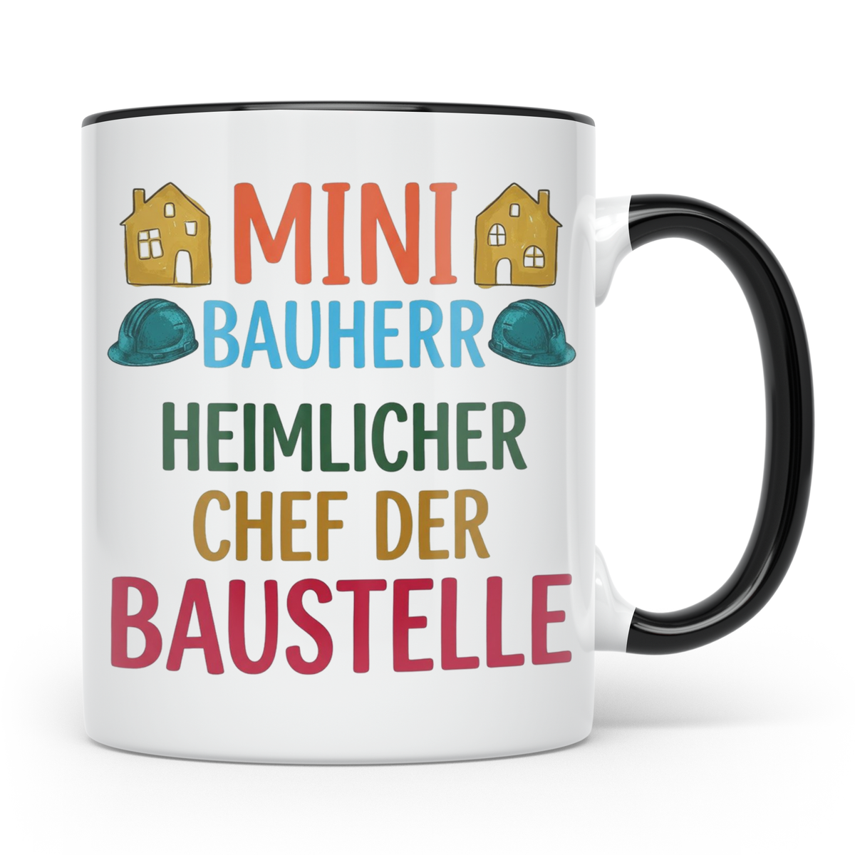 Mini Bauherr Tasse Heimlicher Chef der Baustelle Geschenk fü – Schwarz [farbe:schwarz]