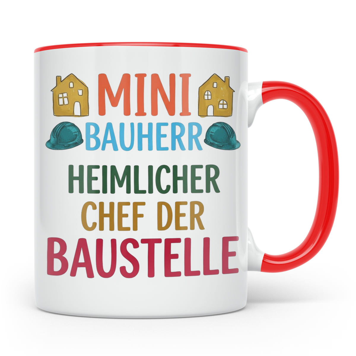 Mini Bauherr Tasse Heimlicher Chef der Baustelle Geschenk fü – Rot [farbe:rot]
