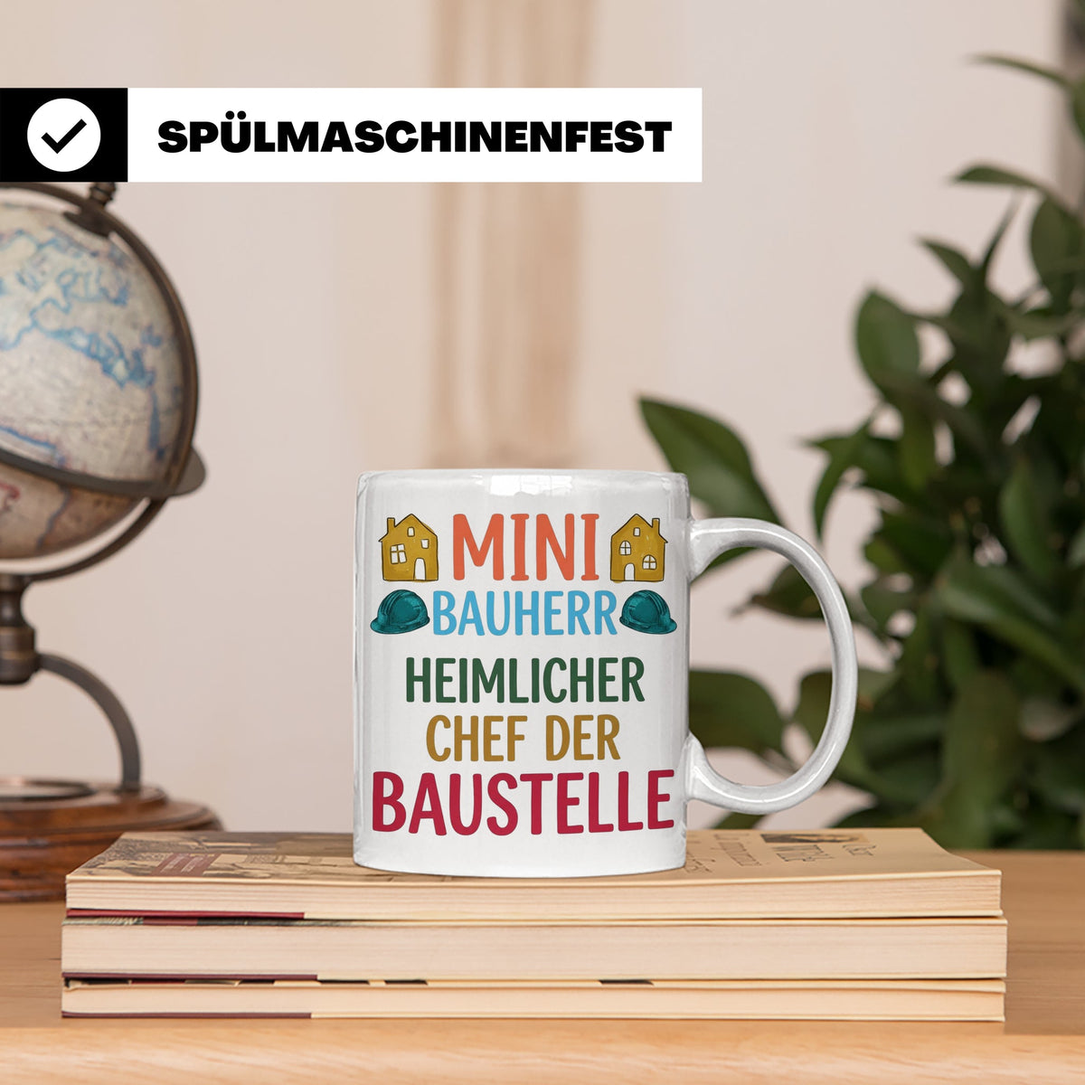Mini Bauherr Tasse Heimlicher Chef der Baustelle Geschenk fü – Weiß [farbe:weiß]
