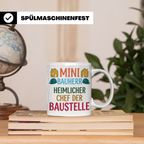 Mini Bauherr Tasse Heimlicher Chef der Baustelle Geschenk fü – Weiß [farbe:weiß]