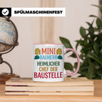 Mini Bauherr Tasse Heimlicher Chef der Baustelle Geschenk fü – Rosa [farbe:rosa]
