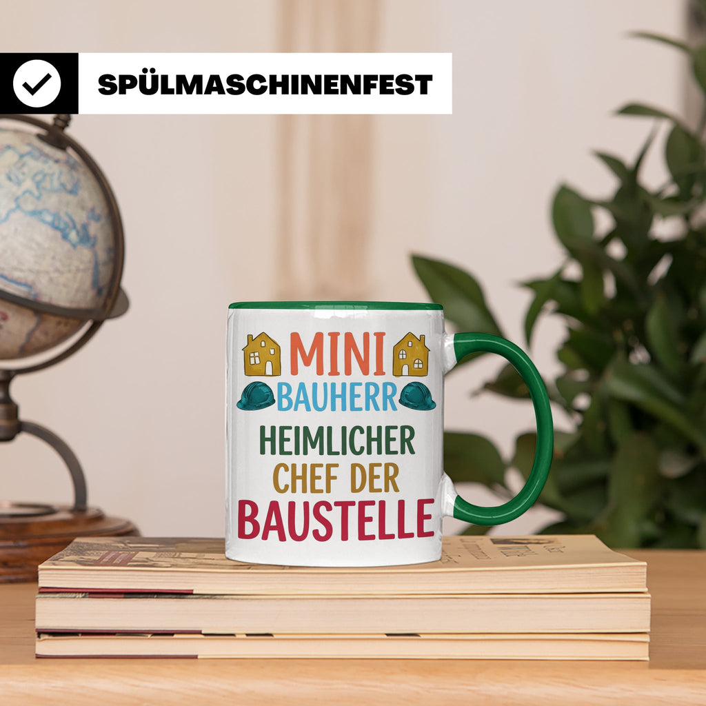 Mini Bauherr Tasse Heimlicher Chef der Baustelle Geschenk fü – Grün [farbe:grün]