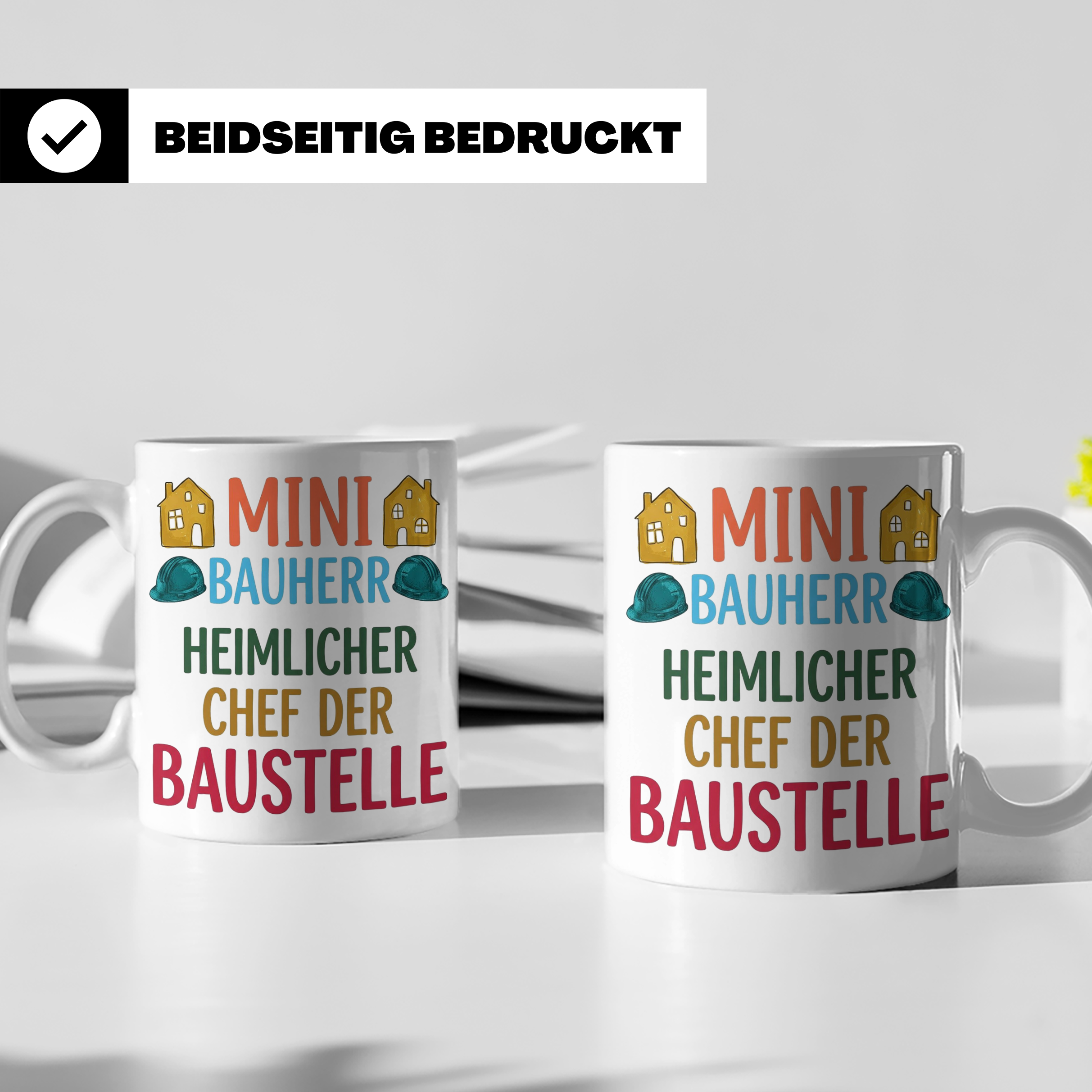 Mini Bauherr Tasse Heimlicher Chef der Baustelle Geschenk fü – Weiß [farbe:weiß]