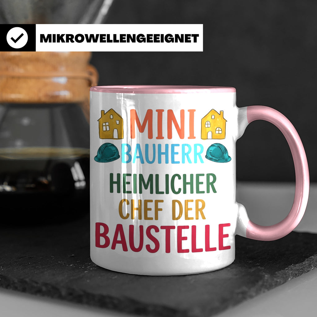 Mini Bauherr Tasse Heimlicher Chef der Baustelle Geschenk fü – Rosa [farbe:rosa]