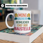 Mini Bauherr Tasse Heimlicher Chef der Baustelle Geschenk fü – Weiß [farbe:weiß]