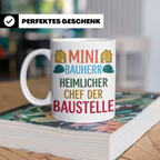 Mini Bauherr Tasse Heimlicher Chef der Baustelle Geschenk fü – Weiß [farbe:weiß]