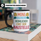 Mini Bauherr Tasse Heimlicher Chef der Baustelle Geschenk fü – Schwarz [farbe:schwarz]