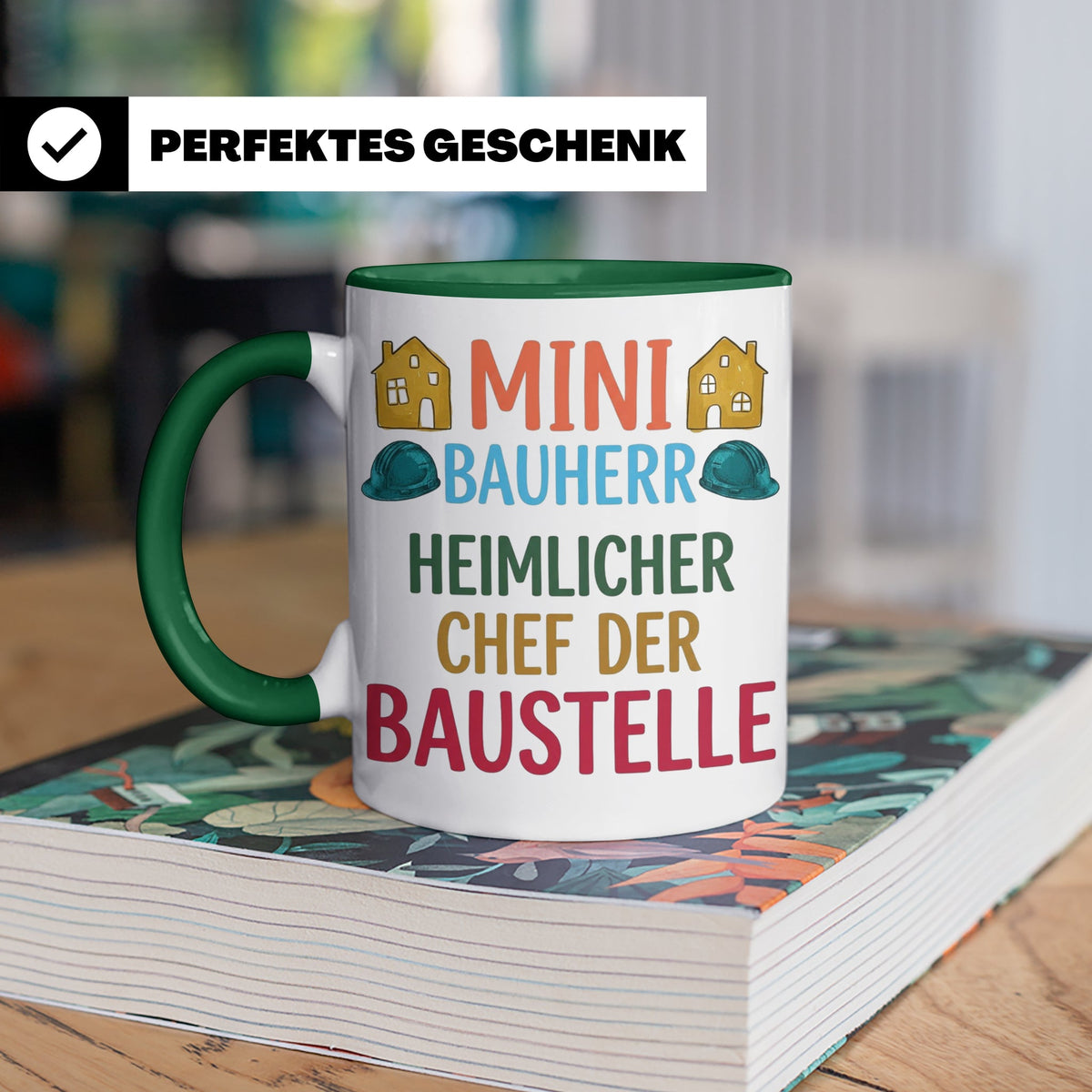 Mini Bauherr Tasse Heimlicher Chef der Baustelle Geschenk fü – Grün [farbe:grün]