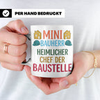 Mini Bauherr Tasse Heimlicher Chef der Baustelle Geschenk fü – Weiß [farbe:weiß]