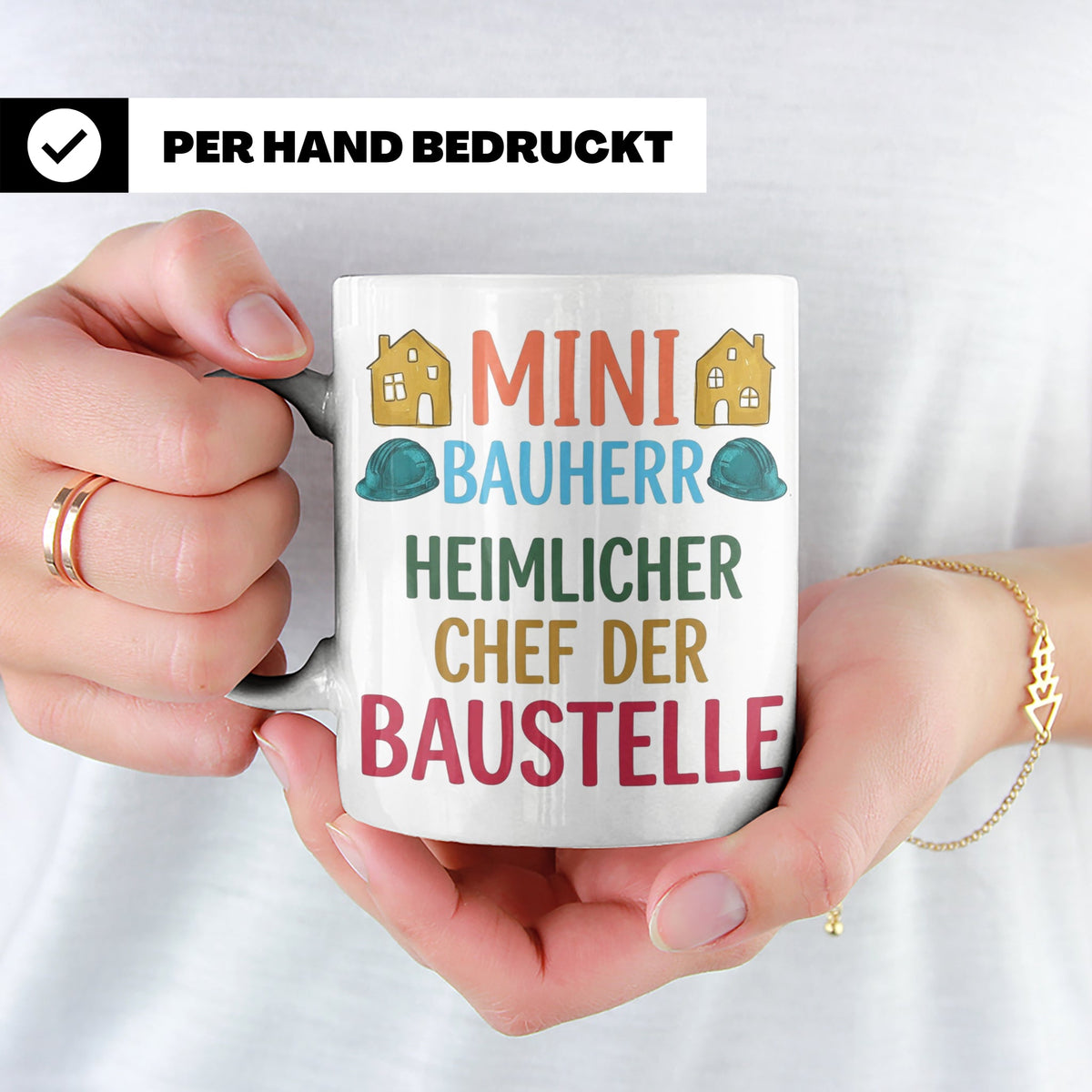Mini Bauherr Tasse Heimlicher Chef der Baustelle Geschenk fü – Weiß [farbe:weiß]