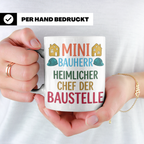 Mini Bauherr Tasse Heimlicher Chef der Baustelle Geschenk fü – Weiß [farbe:weiß]