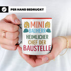 Mini Bauherr Tasse Heimlicher Chef der Baustelle Geschenk fü – Rot [farbe:rot]