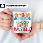 Mini Bauherr Tasse Heimlicher Chef der Baustelle Geschenk fü – Blau [farbe:blau]