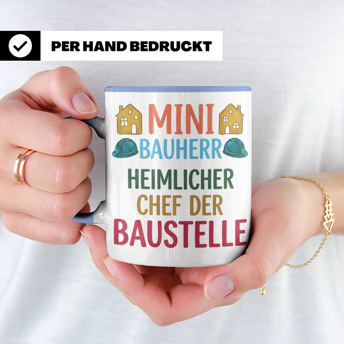 Mini Bauherr Tasse Heimlicher Chef der Baustelle Geschenk fü – Blau [farbe:blau]