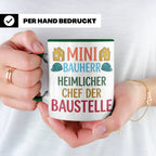 Mini Bauherr Tasse Heimlicher Chef der Baustelle Geschenk fü – Grün [farbe:grün]