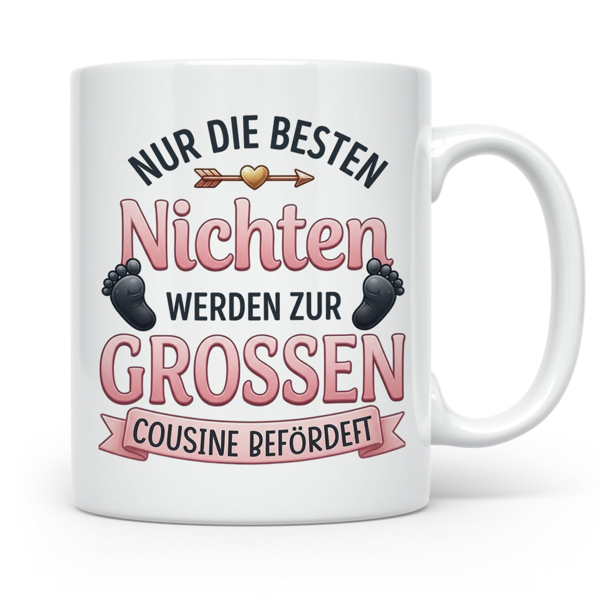 Große Cousine Tasse für Nichte | Beförderung zur Cousine | G – Weiß [farbe:weiß]