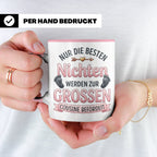 Große Cousine Tasse für Nichte | Beförderung zur Cousine | G – Rosa [farbe:rosa]