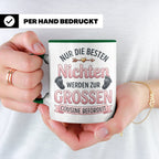 Große Cousine Tasse für Nichte | Beförderung zur Cousine | G – Grün [farbe:grün]
