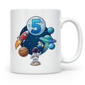 5. Geburtstag Tasse Junge mit Astronaut & Rakete, Weltraum G – Weiß [farbe:weiß]