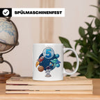 5. Geburtstag Tasse Junge mit Astronaut & Rakete, Weltraum G – Weiß [farbe:weiß]