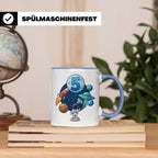 5. Geburtstag Tasse Junge mit Astronaut & Rakete, Weltraum G – Blau [farbe:blau]