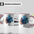 5. Geburtstag Tasse Junge mit Astronaut & Rakete, Weltraum G – Rosa [farbe:rosa]