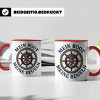 Mein Boot Meine Regeln Tasse, Geschenk für Kapitän & Bootsbe – Rot [farbe:rot]