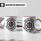 Mein Boot Meine Regeln Tasse, Geschenk für Kapitän & Bootsbe – Rosa [farbe:rosa]