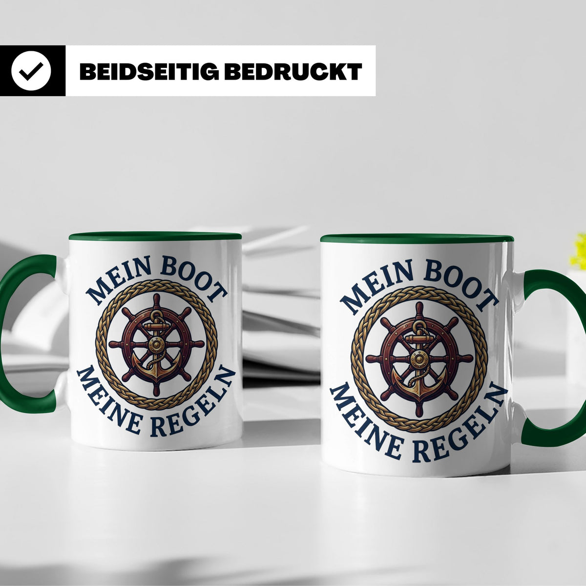 Mein Boot Meine Regeln Tasse, Geschenk für Kapitän & Bootsbe – Grün [farbe:grün]