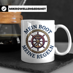 Mein Boot Meine Regeln Tasse, Geschenk für Kapitän & Bootsbe – Weiß [farbe:weiß]