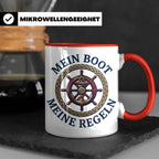 Mein Boot Meine Regeln Tasse, Geschenk für Kapitän & Bootsbe – Rot [farbe:rot]