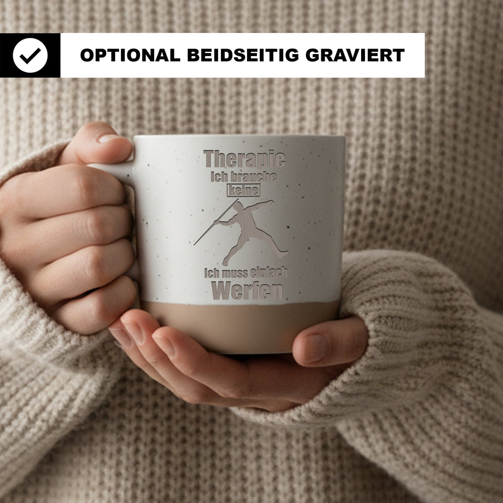 Speerwerfer Tasse Therapie muss Werfen - Lustiges Geschenk fuer Leicht – Bild 2