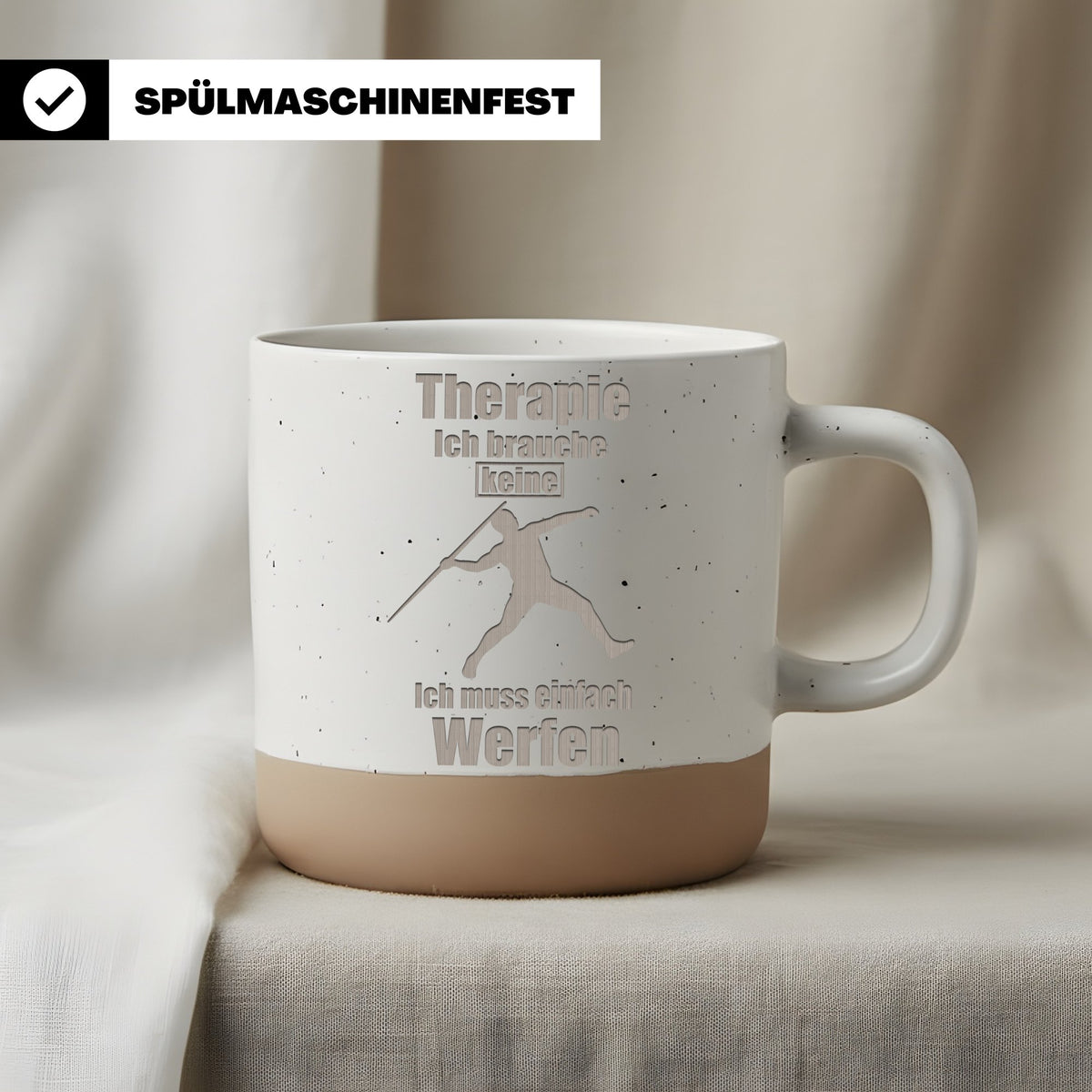 Speerwerfer Tasse Therapie muss Werfen - Lustiges Geschenk fuer Leicht – Bild 3