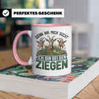 Ziegen Tasse mit Spruch Wenn ihr mich sucht ich bin bei den  – Rosa [farbe:rosa]