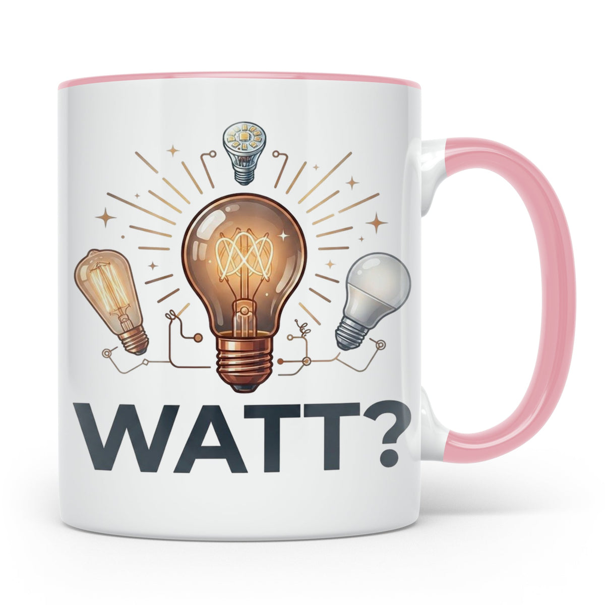 Elektriker Tasse WATT? Spruch, Kaffeetasse für Elektroniker, – Rosa [farbe:rosa]