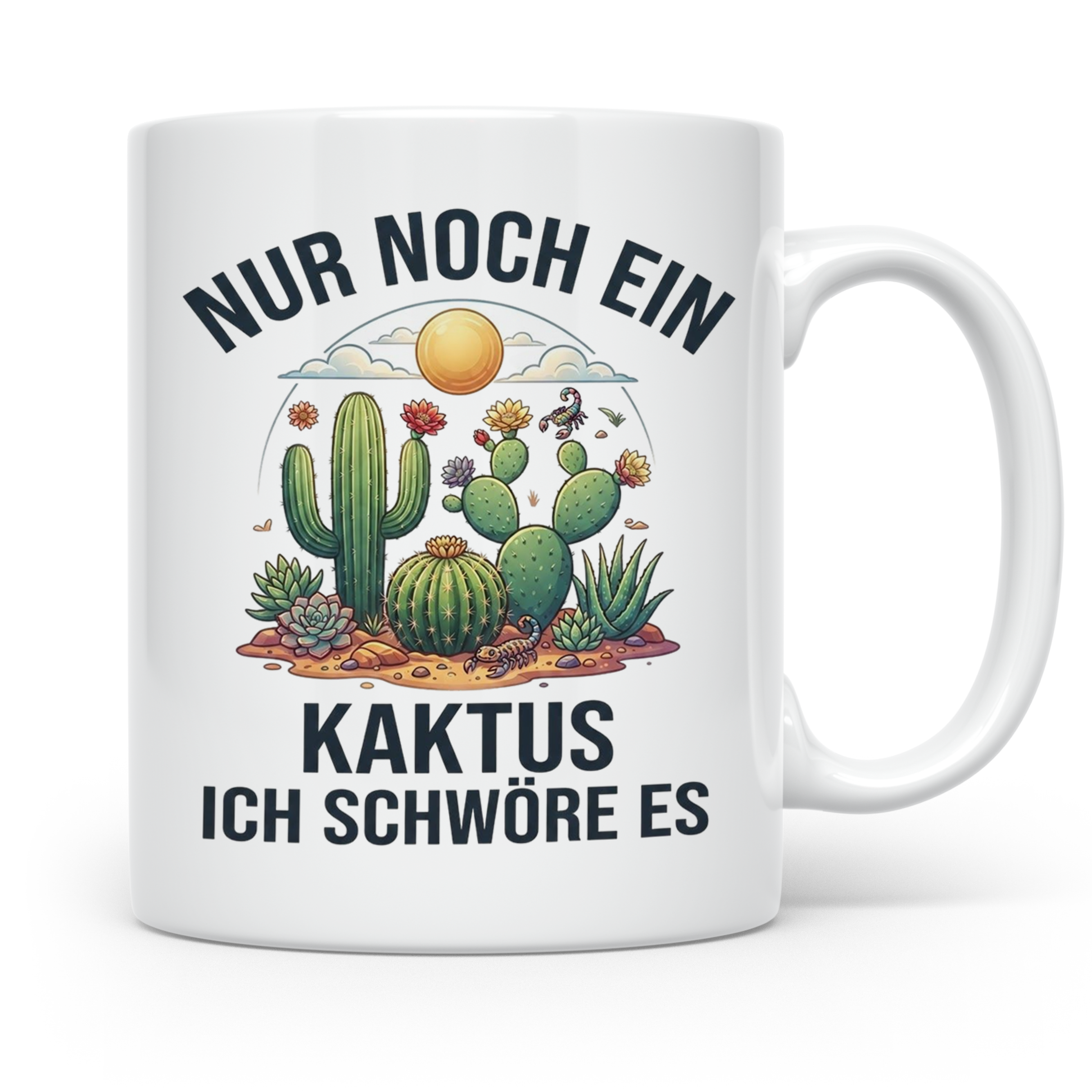 Kaktus Tasse Nur noch ein Kaktus, lustiges Geschenk für Pfla – Weiß [farbe:weiß]