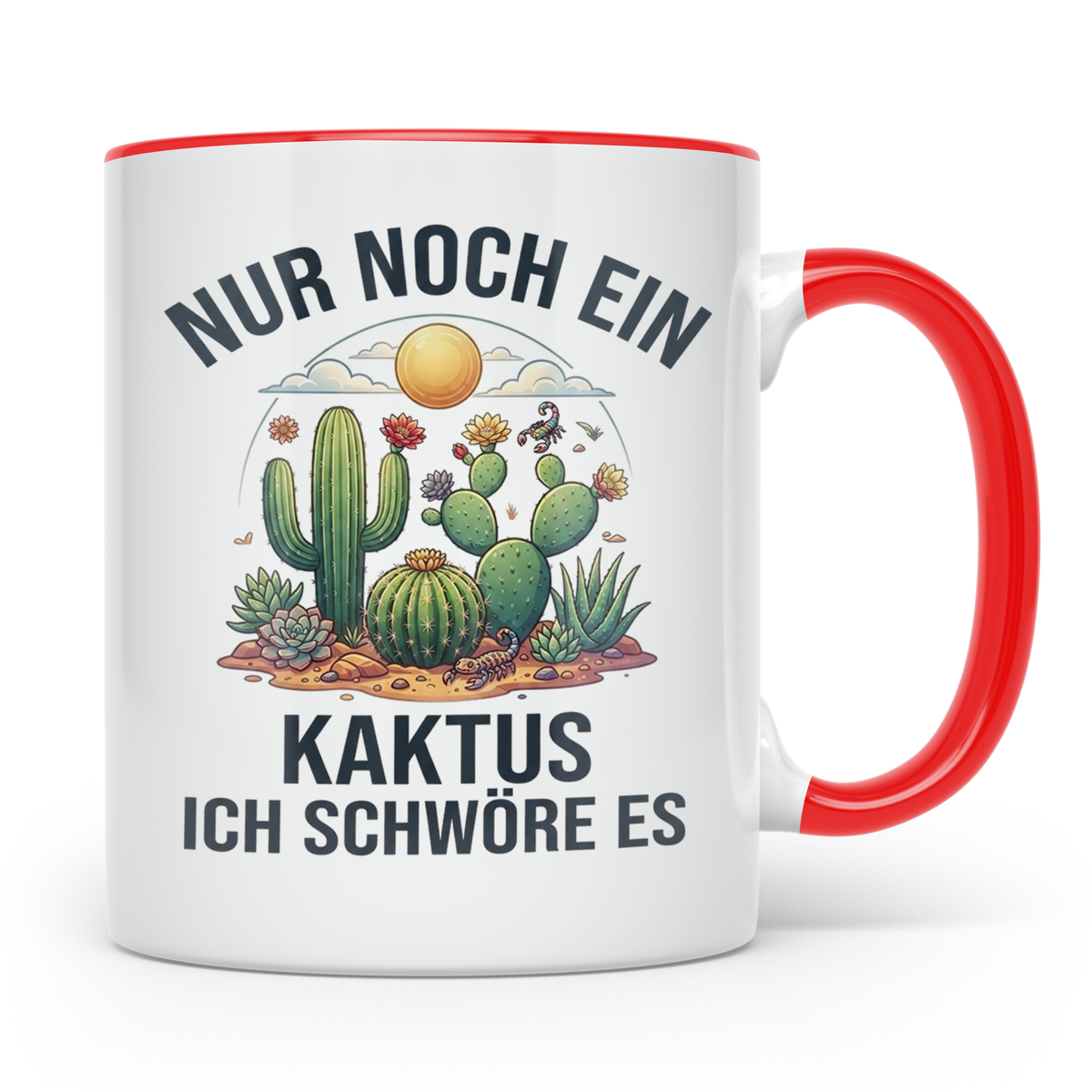 Kaktus Tasse Nur noch ein Kaktus, lustiges Geschenk für Pfla – Rot [farbe:rot]