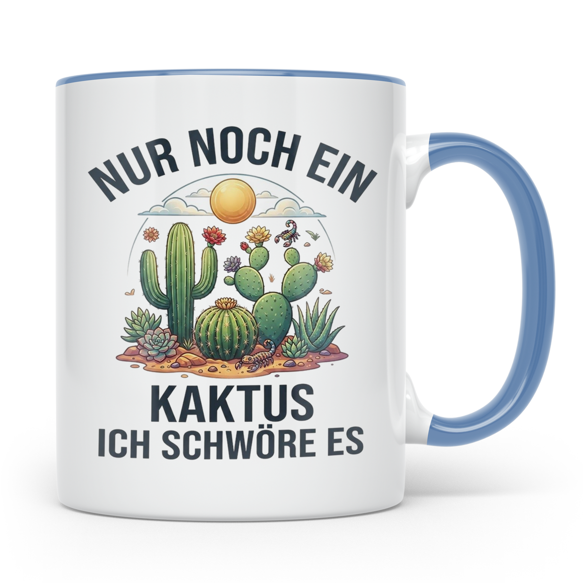 Kaktus Tasse Nur noch ein Kaktus, lustiges Geschenk für Pfla – Blau [farbe:blau]