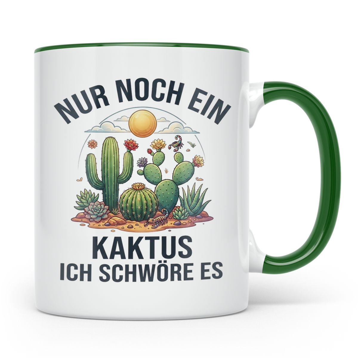 Kaktus Tasse Nur noch ein Kaktus, lustiges Geschenk für Pfla – Grün [farbe:grün]