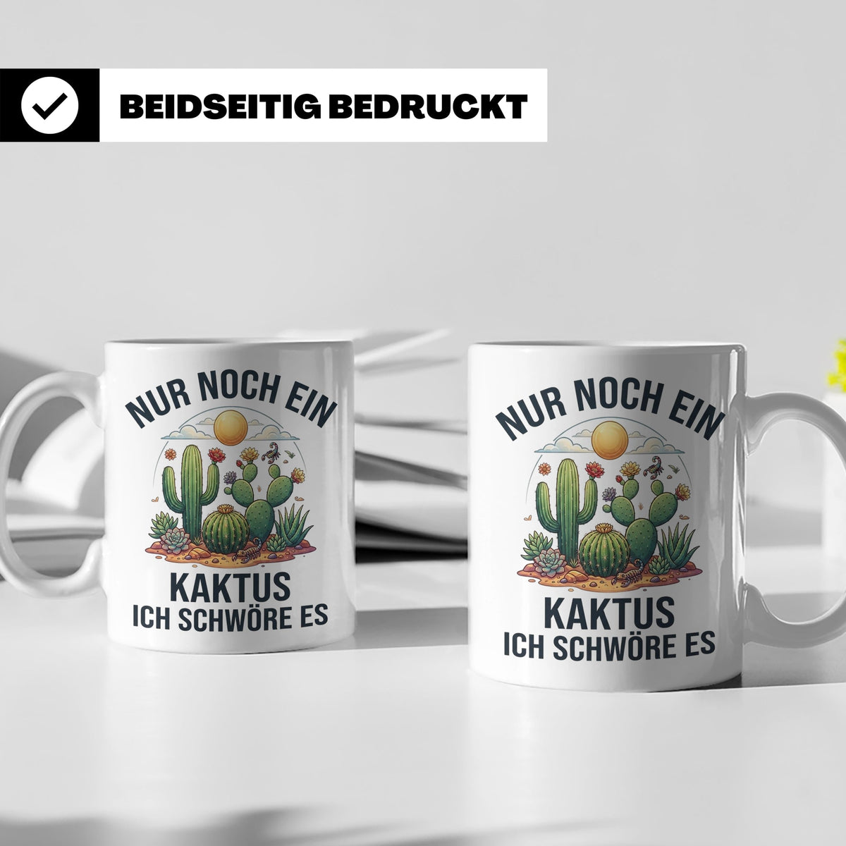 Kaktus Tasse Nur noch ein Kaktus, lustiges Geschenk für Pfla – Weiß [farbe:weiß]
