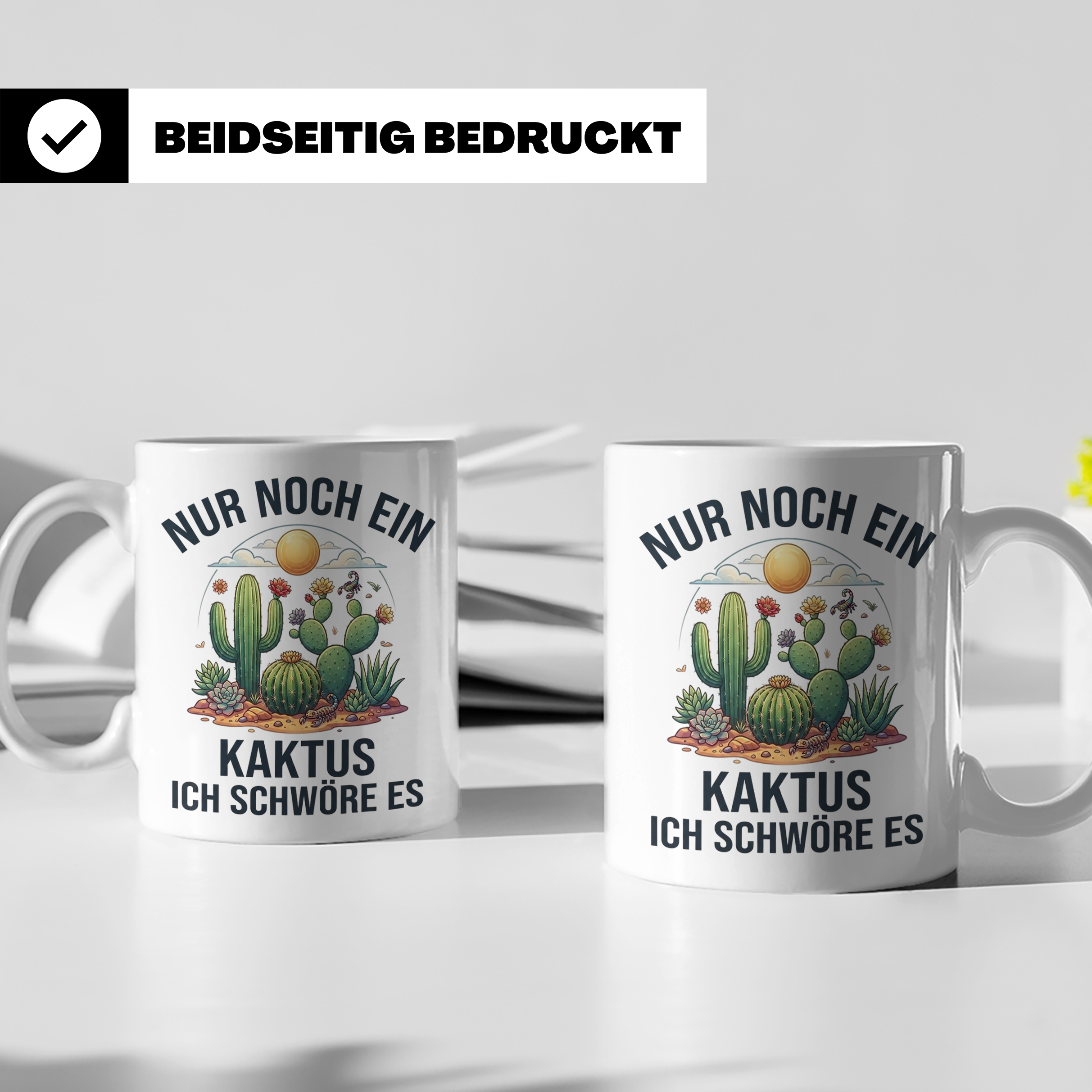 Kaktus Tasse Nur noch ein Kaktus, lustiges Geschenk für Pfla – Weiß [farbe:weiß]