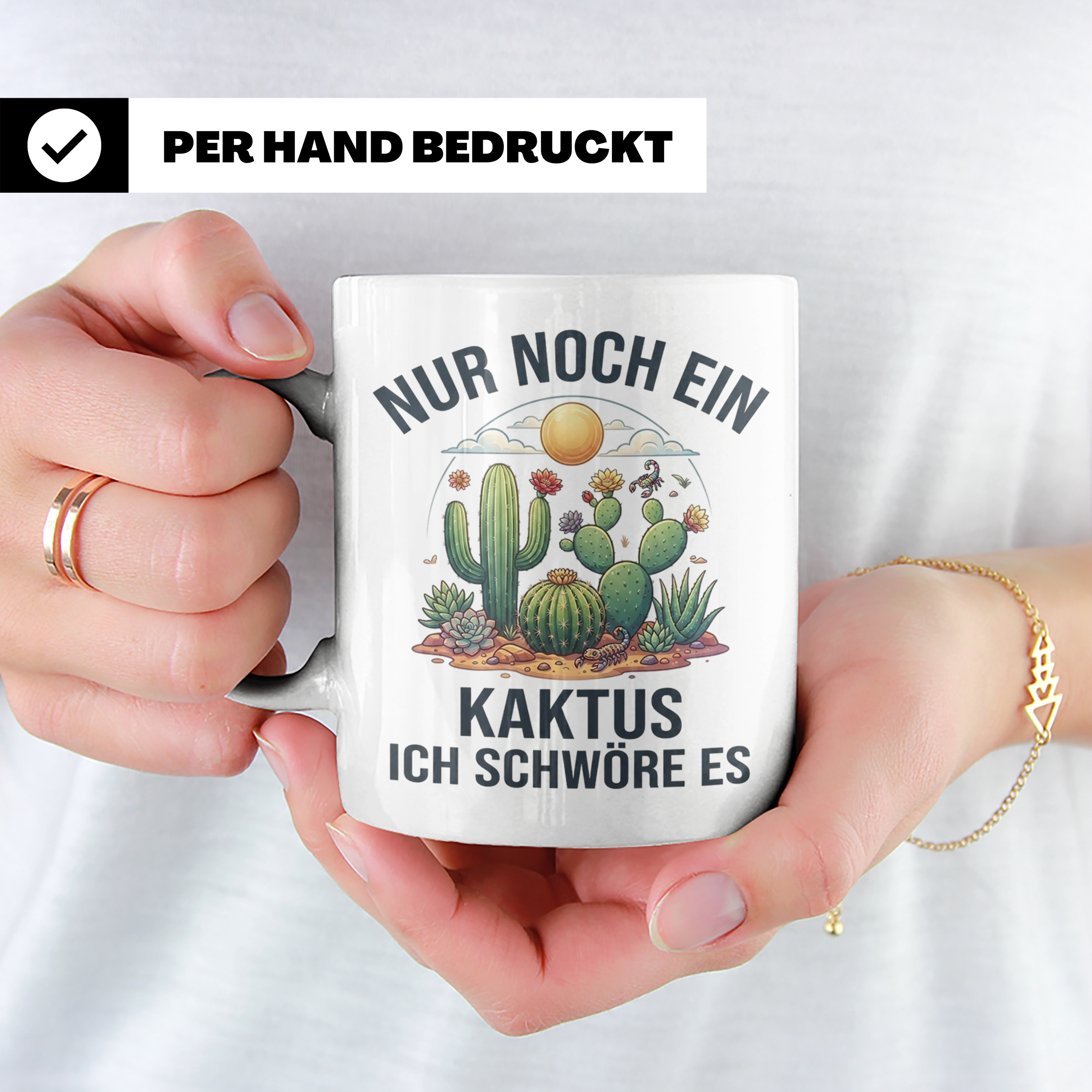 Kaktus Tasse Nur noch ein Kaktus, lustiges Geschenk für Pfla – Weiß [farbe:weiß]