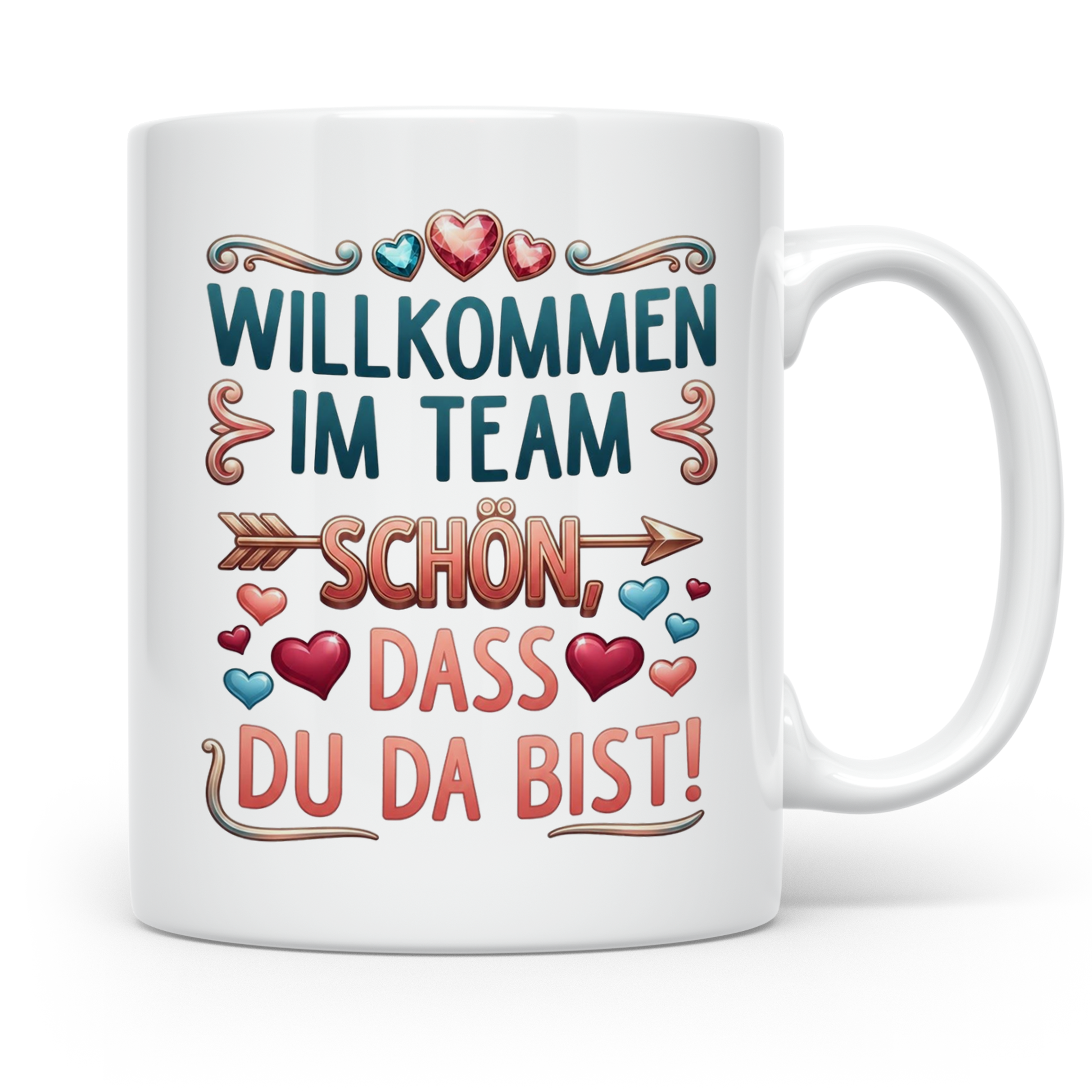 Willkommen im Team Tasse, Geschenk für neuen Mitarbeiter zum – Weiß [farbe:weiß]
