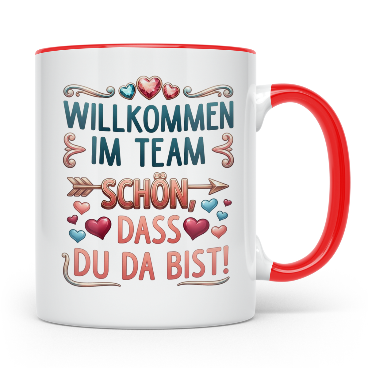 Willkommen im Team Tasse, Geschenk für neuen Mitarbeiter zum – Rot [farbe:rot]