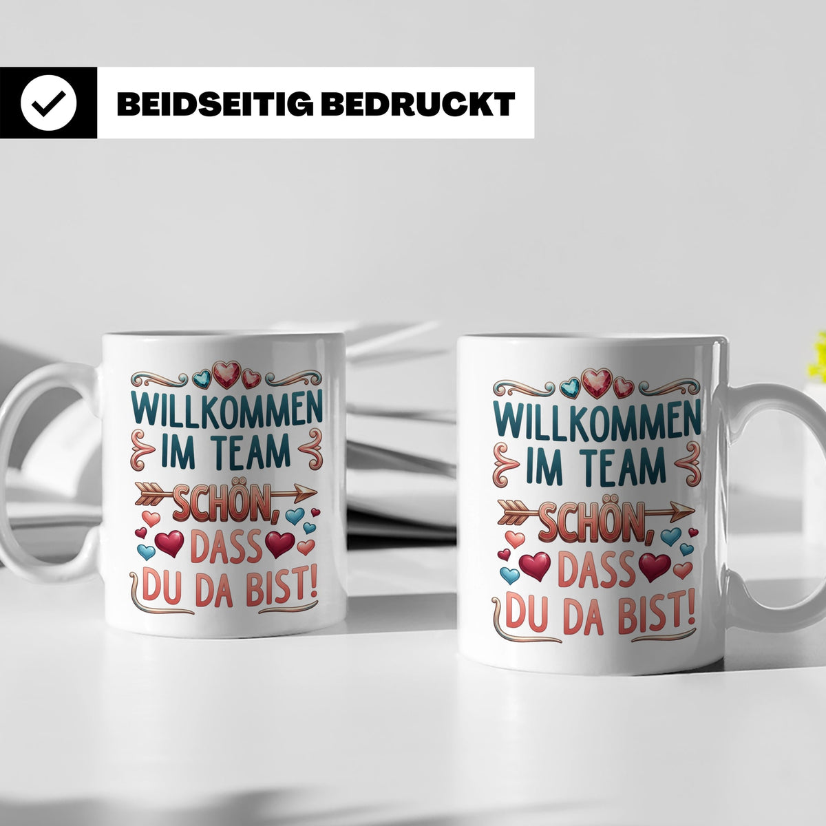 Willkommen im Team Tasse, Geschenk für neuen Mitarbeiter zum – Weiß [farbe:weiß]