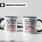 Willkommen im Team Tasse, Geschenk für neuen Mitarbeiter zum – Schwarz [farbe:schwarz]