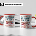 Willkommen im Team Tasse, Geschenk für neuen Mitarbeiter zum – Rot [farbe:rot]