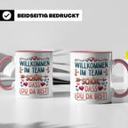 Willkommen im Team Tasse, Geschenk für neuen Mitarbeiter zum – Rosa [farbe:rosa]