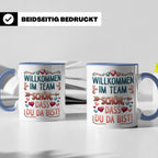 Willkommen im Team Tasse, Geschenk für neuen Mitarbeiter zum – Blau [farbe:blau]